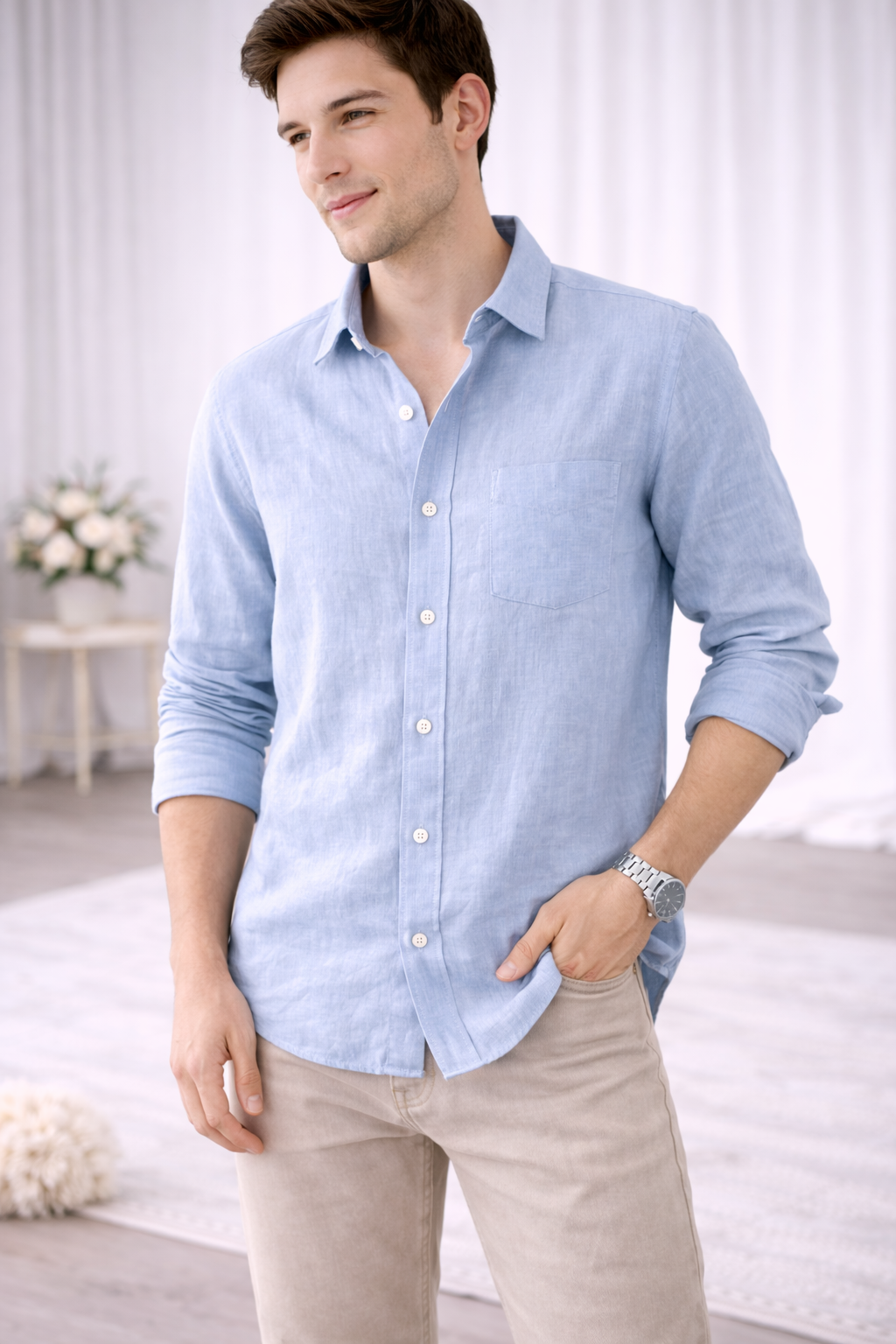 Men Linen Casual Shirt