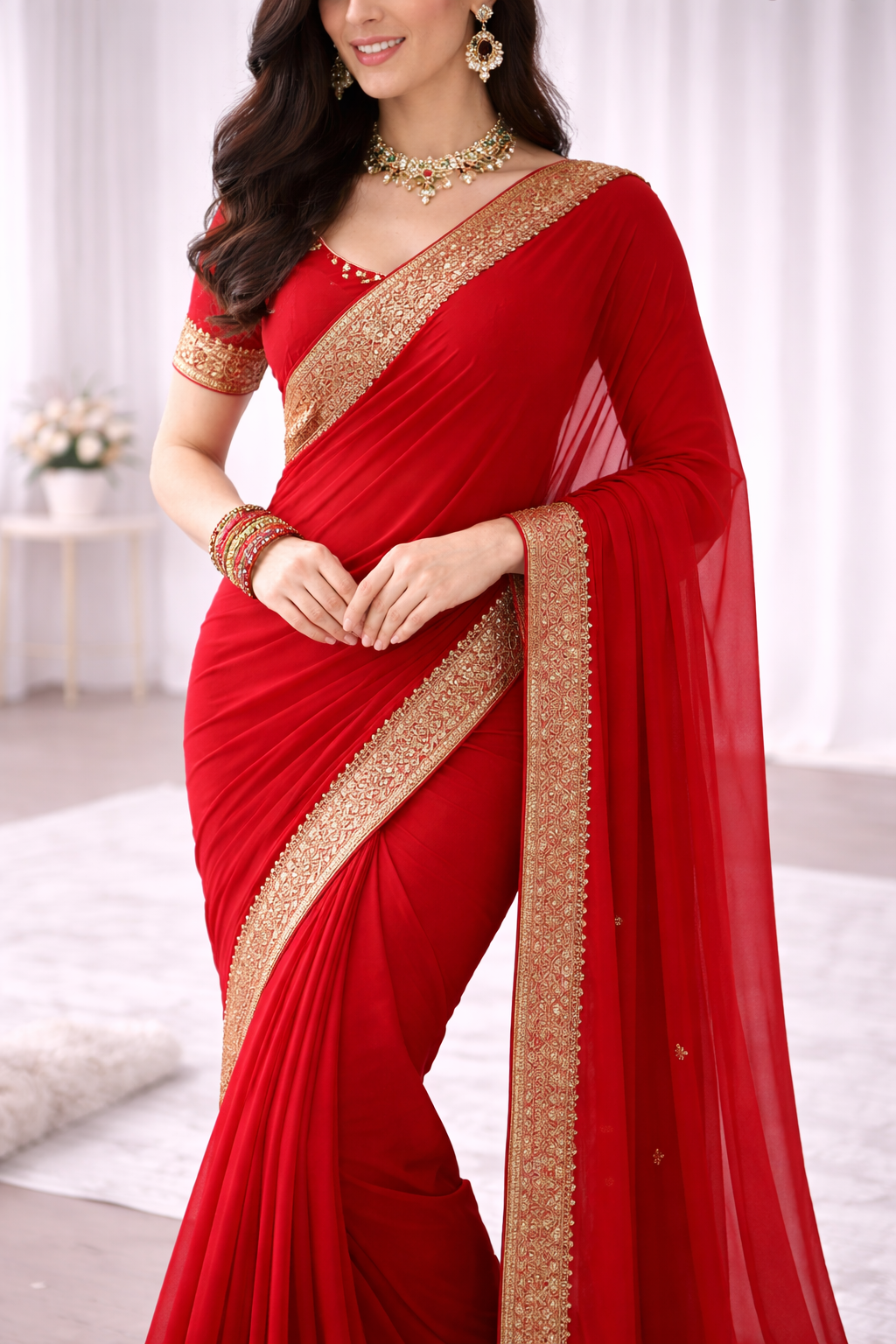 Women Saree (Red)