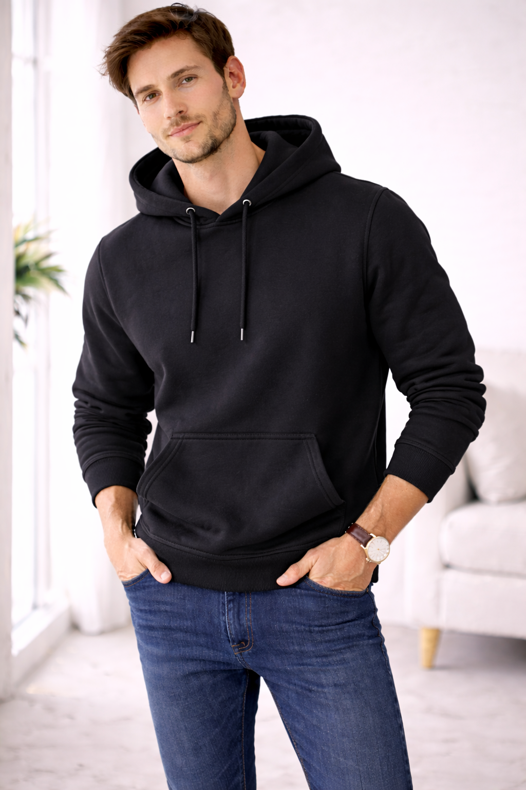 Men Black Hoodie